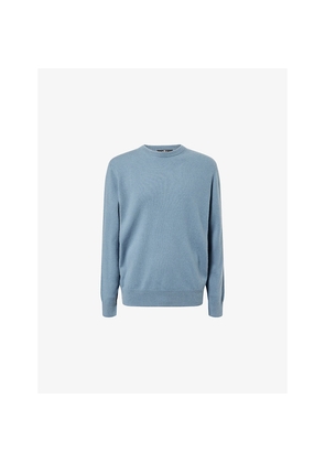 Mens 7 For All Mankind Crewneck Logo-Patch Cashmere Jumper