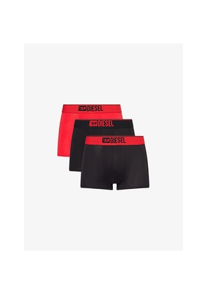 Mens Diesel Logo-Waistband Pack Of Three Stretch-Cotton Boxers