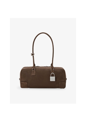 Womens Loewe Amazona 31 Cropped Suede Shoulder Bag