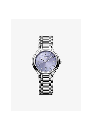 Mens Longines Primaluna Stainless-Steel and 0.057ct Diamond Quartz Watch 30mm