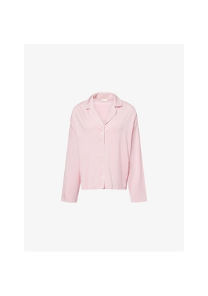 Womens Djerf Avenue Embroidered-Logo Go Slow Stretch-Jersey Pyjama Shirt