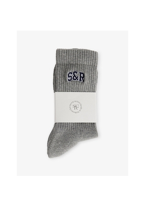 Womens Sporty & Rich Duty Ivy Logo Cotton-Blend Socks