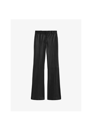 Womens Joseph Tafira Flared-Leg Leather Trousers
