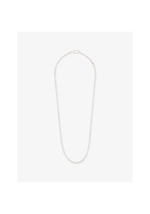 Mens Tom Wood Lee Chain Thick White Rhodium-Plated 925 Sterling Silver Necklace