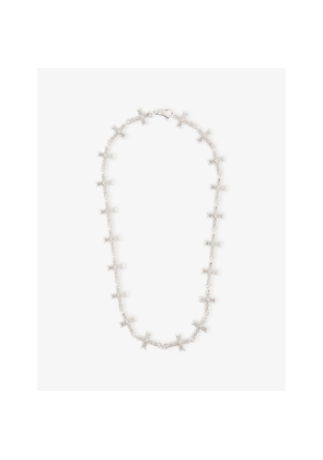 Mens Emanuele Bicocchi Multi Notre-Dame Cross Sterling Silver Necklace