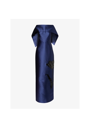 Womens Erdem Off-Shoulder Embellished Woven Gown