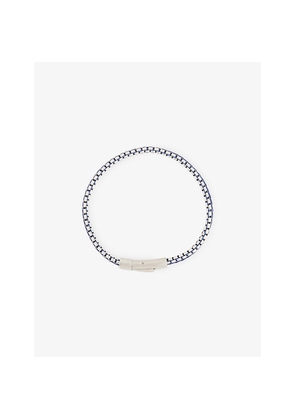 Mens Tateossian Tris Button Stainless Steel Bracelet