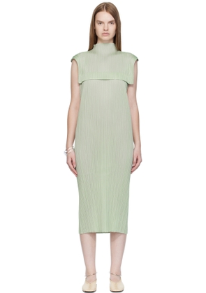 PLEATS PLEASE ISSEY MIYAKE Green Monthly Colors June Maxi Dress