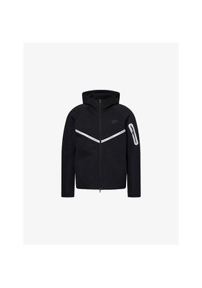 Mens Nike Raglan-Sleeves Brand-Print Cotton-Blend Hoodie