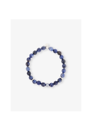 Mens Tateossian Hexade Evil Eye Rhodium-Plated Sterling Silver and Sodalite Bracelet