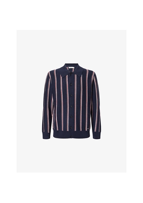 Mens Simkhai Elio Stripe-Pattern Wool Cardigan