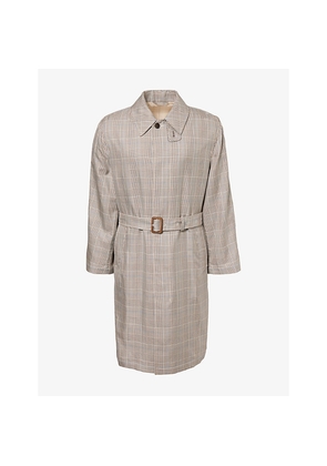 Mens Dunhill Prince Of Wales Check-Pattern Cotton and Silk-Blend Coat