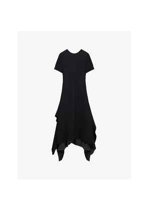 Womens Loewe Asymmetric Short-Sleeve Woven Dress