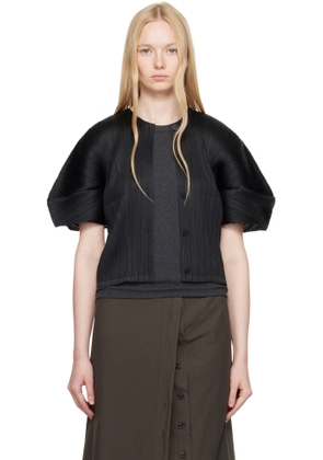 PLEATS PLEASE ISSEY MIYAKE Black Monthly Colors April Cardigan