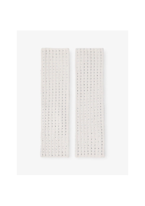 Womens Maje Rhinestone-Embellished Wool Mittens