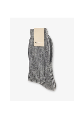 Mens Sunspel Ribbed Cashmere Socks