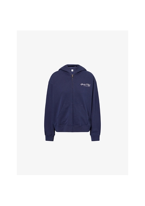 Womens Sporty & Rich Farm Logo-Print Cotton Hoodie