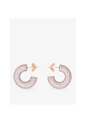 Womens Maje Half-Hoop Rhinestone Metal and Crystal Hoop Earrings