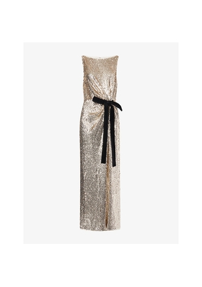 Womens Simkhai Felicity Sequin Stretch-Woven Gown