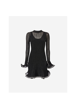 Womens Simkhai Zelda Crystal-Wavy-Trims Knitted Mini Dress