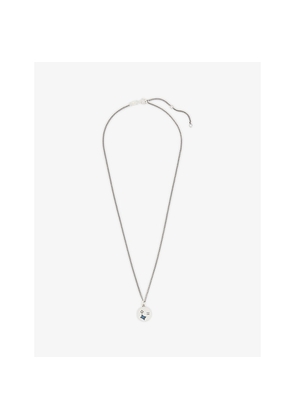 Mens Serge Denimes Sky Sterling Silver and Cubic Zirconia Necklace