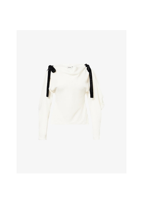 Womens Simkhai Marlee Bow-Embellished Woven Top