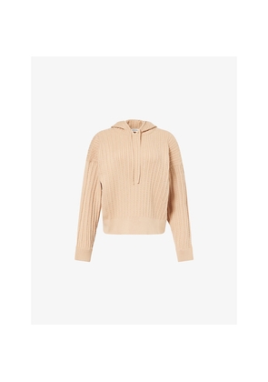 Womens Simkhai Cable-Knit Relaxed-Fit Cotton and Cashmere Hoodie
