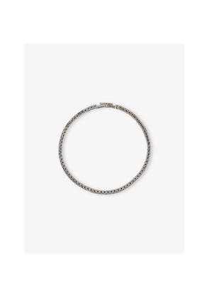 Mens Tateossian Quadro Tennis Black Rhodium-Plated Sterling Silver and Nano Stone Bracelet