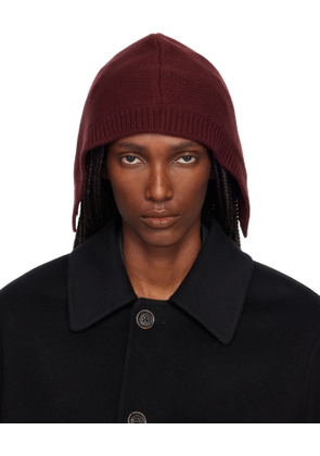 Maison Margiela Burgundy Wool Knit Hood