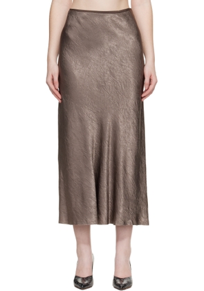Maison Margiela Taupe Satin Midi Skirt