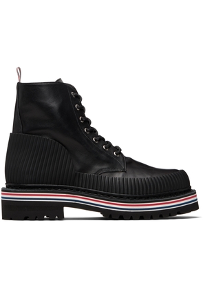 Thom Browne Black Vitello Calf Hiking Sole All Terrain Boots