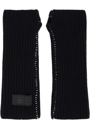 MM6 Maison Margiela Black Fisherman Knit Arm Warmers