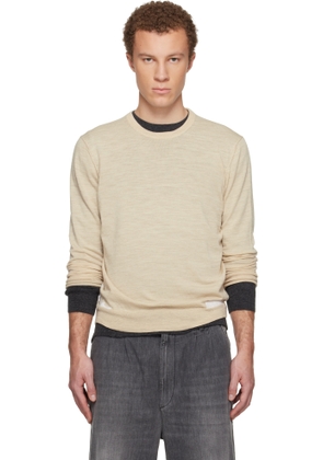 Maison Margiela Beige Wool-Blend Patch Sweater