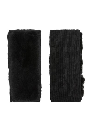 Rex rabbit fur mittens