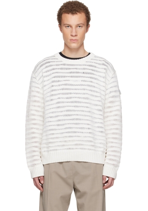 MM6 Maison Margiela Off-White Open-Knit Stripe Sweater