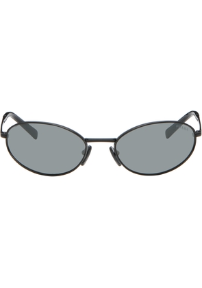 Prada Eyewear Black Metal Oval Sunglasses