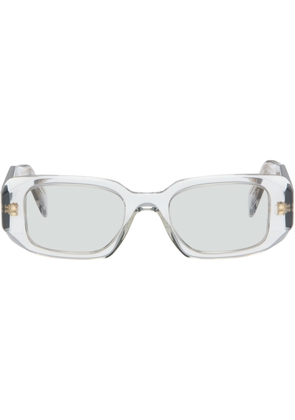 Prada Eyewear Gray Symbole Rectangle Acetate Sunglasses