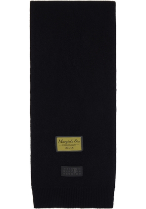 MM6 Maison Margiela Black Wool-Blend Scarf