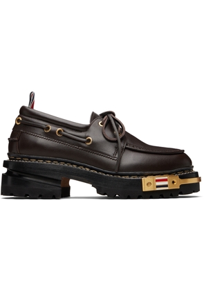 Thom Browne Brown Vitello Calf Hiking Leather Sole Boat Shoes