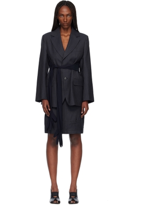 MM6 Maison Margiela Black Wool-Blend Gloves Blazer