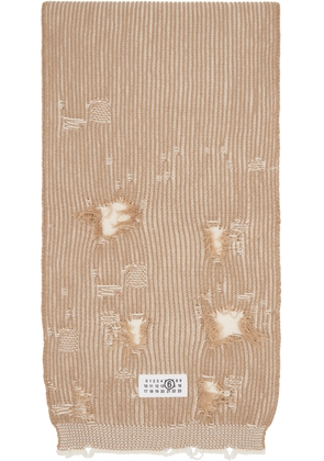 MM6 Maison Margiela Tan & White Amended Optical Ribs Scarf