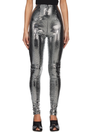 MM6 Maison Margiela Silver Metallic Leggings