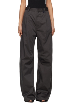 MM6 Maison Margiela Gray Wide Leg Twill Trousers