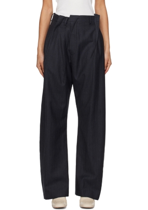 MM6 Maison Margiela Black Pinstripe Wool Trousers
