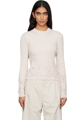 MM6 Maison Margiela Pink Amended Optical Ribs Sweater