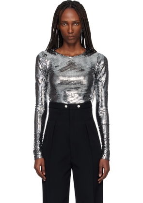 MM6 Maison Margiela Black Sequinned Long Sleeve T-shirt