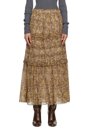 Isabel Marant Etoile Brown & Khaki Volomia Maxi Skirt