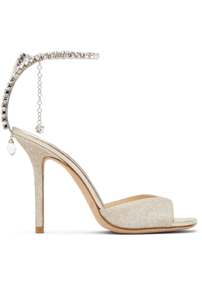 Jimmy Choo Silver Saeda 100 Heeled Sandals