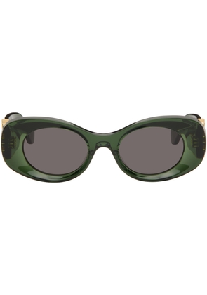 LOEWE Green Beveled Oval Maxi Anagram Sunglasses