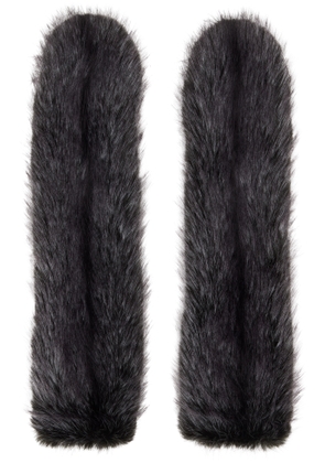 Anna Sui SSENSE Exclusive Gray Mink Faux-Fur Mittens